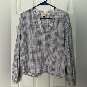 Women’s White & Blue Universal Thread Blouse, Size M